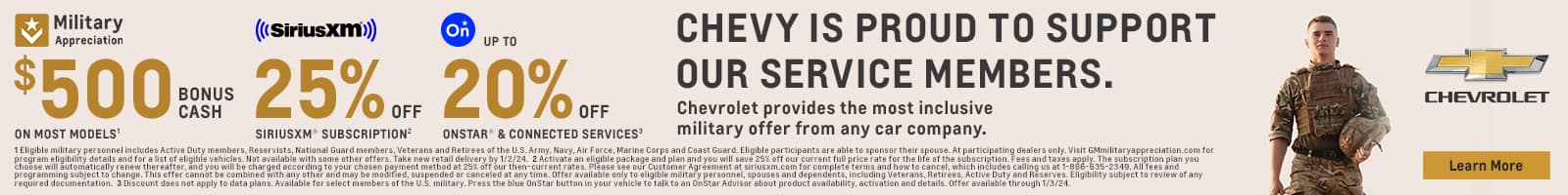 Chevrolet is proud to support our Service Members